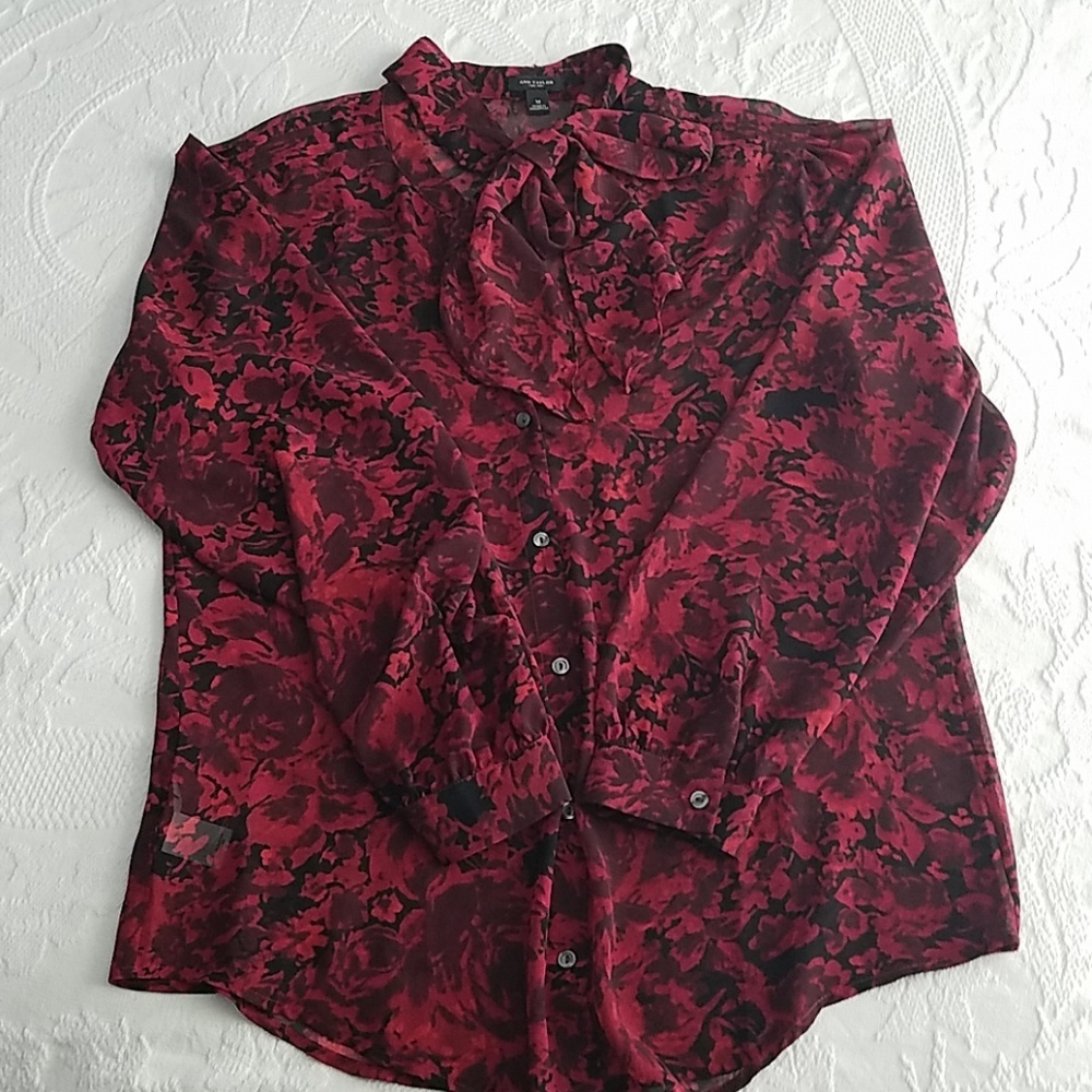 Ann Taylor Rose Print Blouse